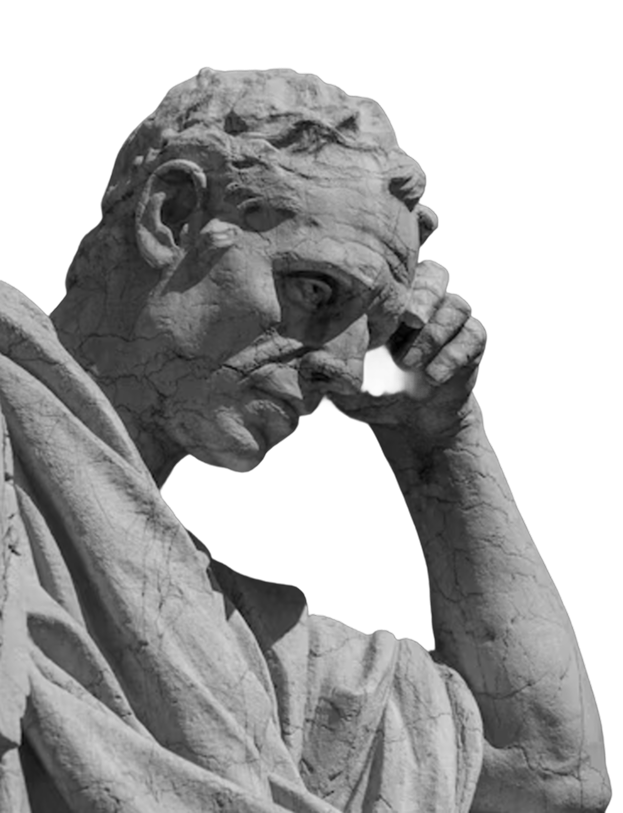 Frustrated bust sculpture